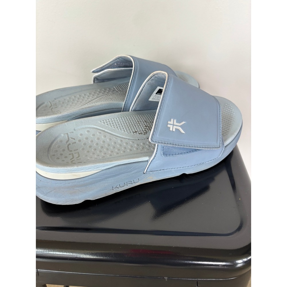 Kuru KURUCLOUD Women 11 Slide Sandals Light Blue Adjustable Strap Orthopedic - Picture 5 of 9